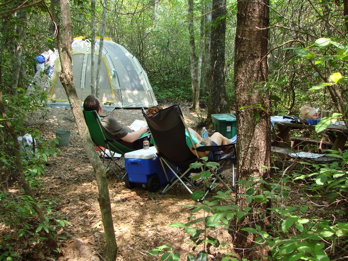 secluded, wooded campsites in NC mountains