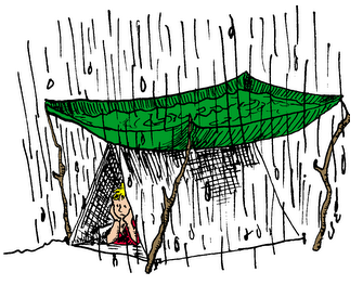 tent camping in rain